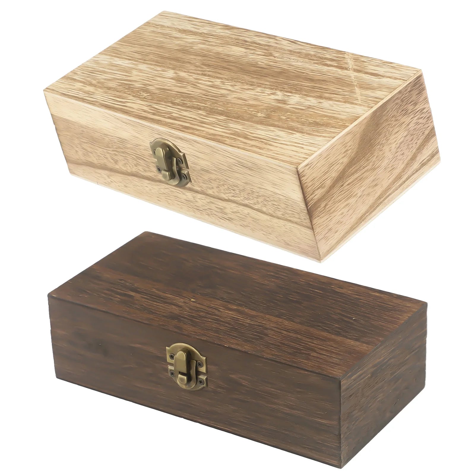 Rectangular Wooden Storage Box For Store Tea, Coffee Beans And Decorate Home Retro Buckle Wooden Box 20 X 10 X 6 Cm