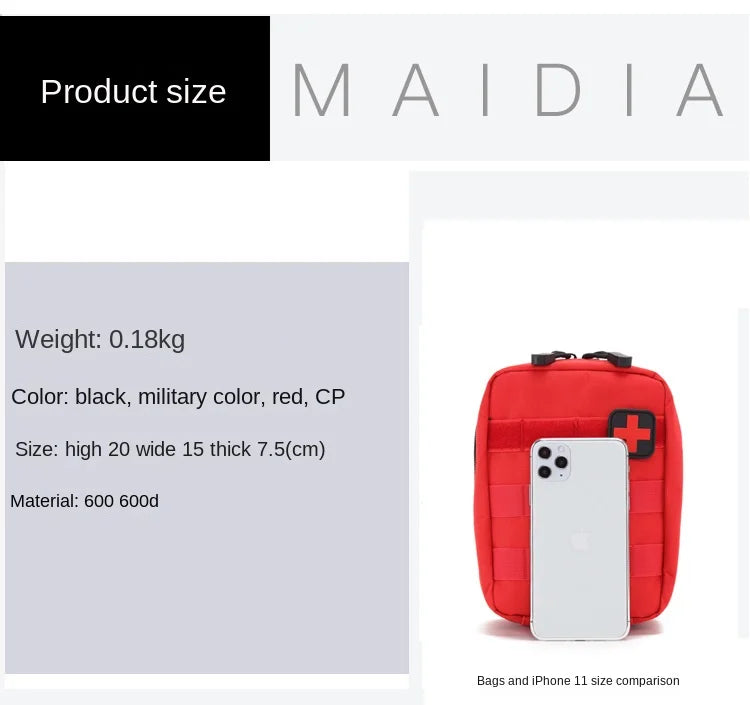 EDC First Aid Kit – Tactical Medical Bag for Hiking, Travel, Home Emergency, Survival & Outdoor Use