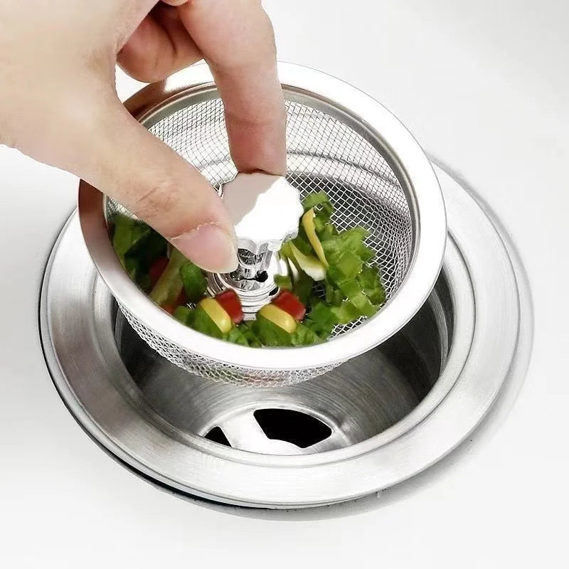 Stainless Steel Sink Drain Hair Catcher — Anti-Blocking Filter