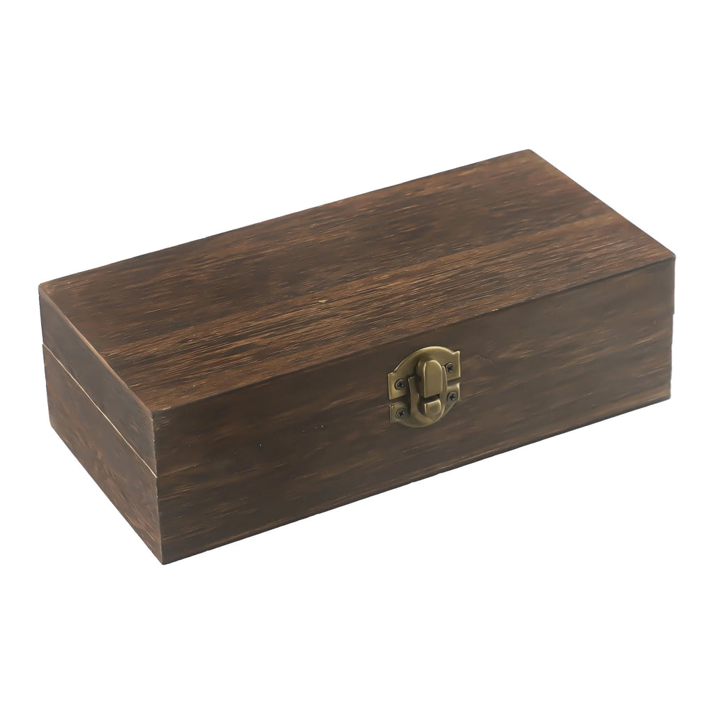 Rectangular Wooden Storage Box For Store Tea, Coffee Beans And Decorate Home Retro Buckle Wooden Box 20 X 10 X 6 Cm