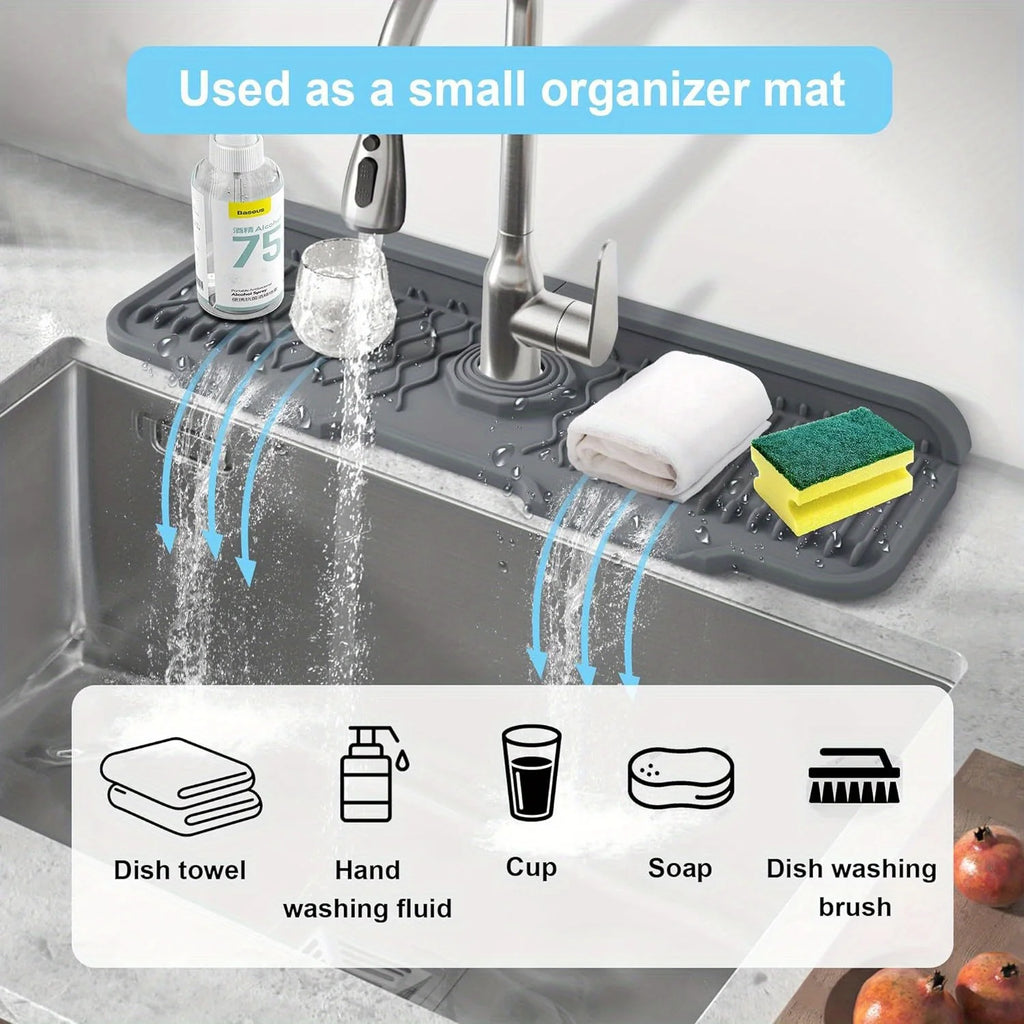 Silicone Sink Splash Mat — Drainage & Countertop Protector