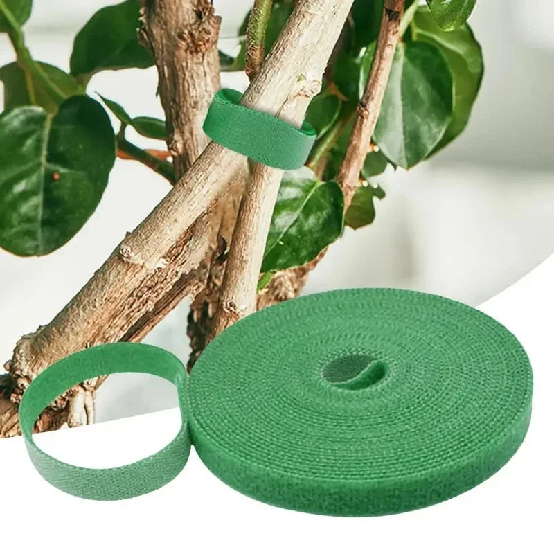 1/2Pcs Reusable Nylon Plant Hook Loop Ties Green Fastener Tape for Bamboo Cane Wrap Support Home Garden Accessories