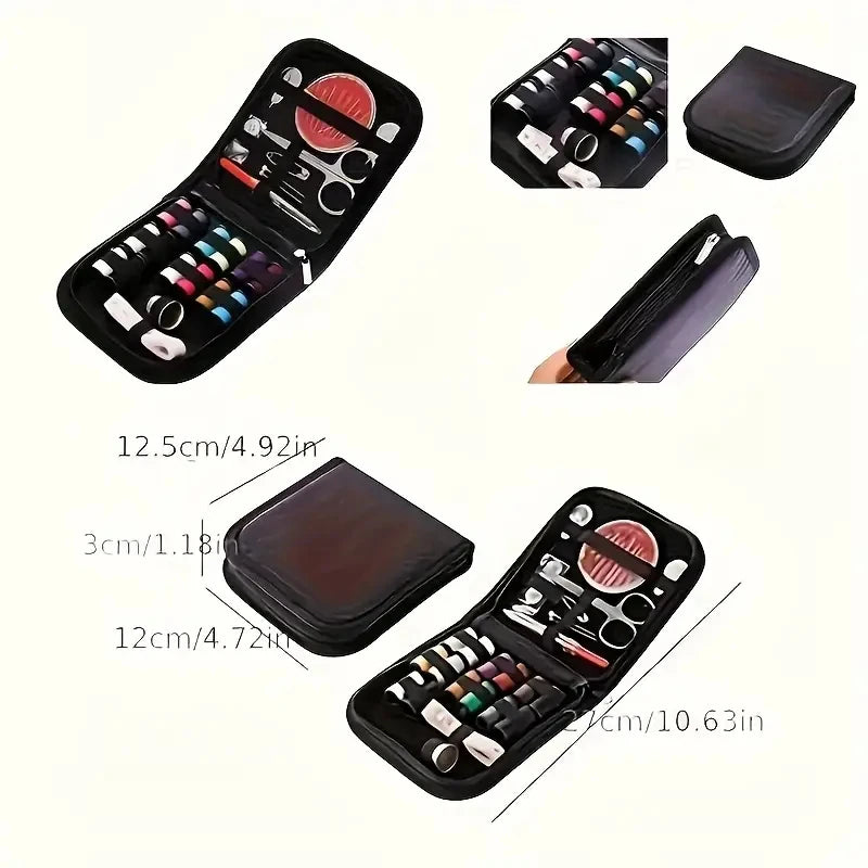Portable Sewing Kit for Travel – Compact Canvas Case with Thread, Needles & Quick Repair Tools for Everyday Use