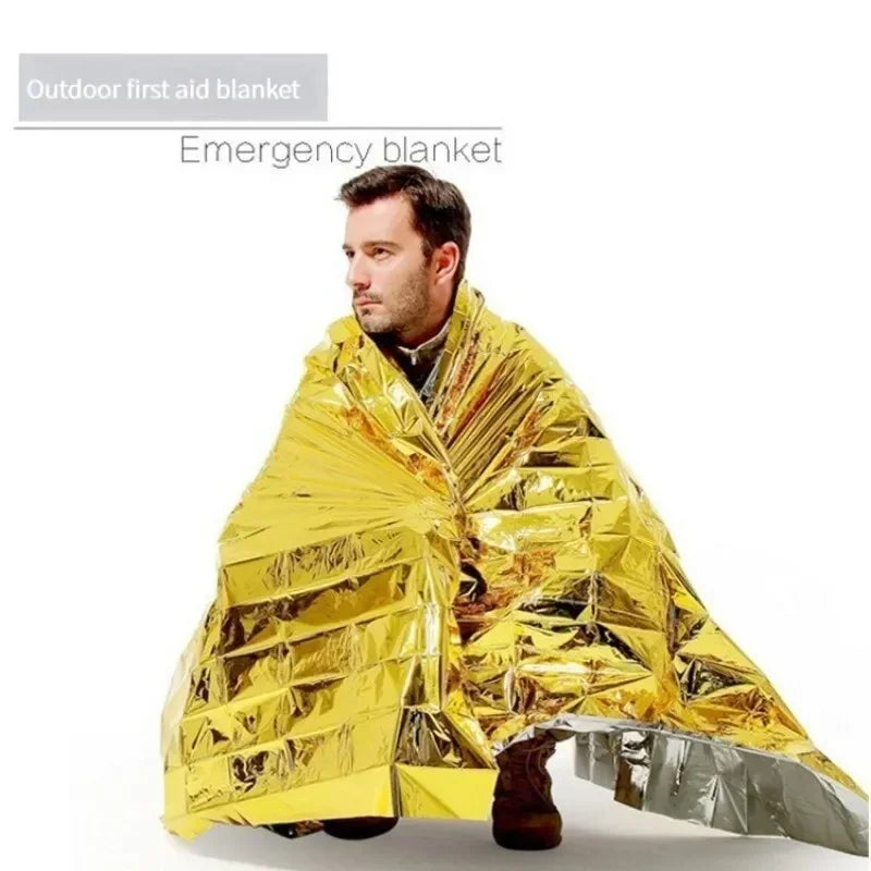 Emergency Survival Shelter for 2 – Waterproof Bivy Mylar Tent and Thermal Blanket, Reusable Camping & Outdoor SOS Kit