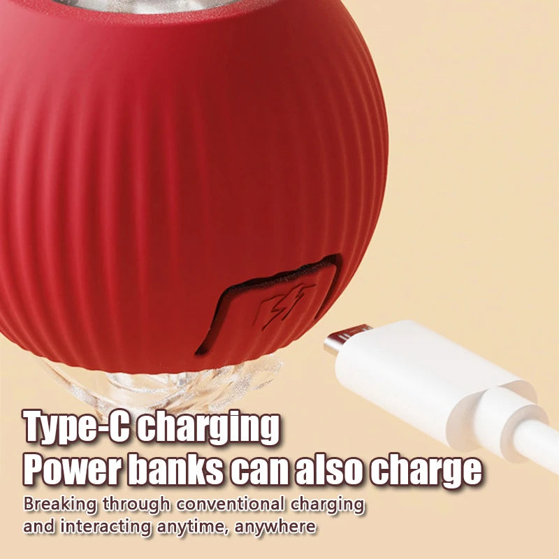 1PC Smart Cat Toys Automatic Rolling Ball Fake Tail Rechargeable Electric Pet Interactive Toy Cat Training Imitate Mouse Tail 1P