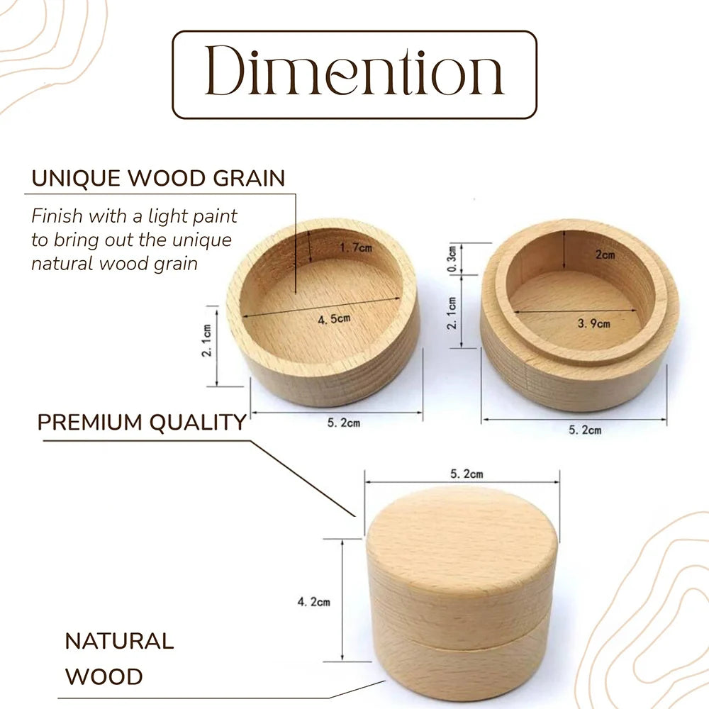 Personalized Baby Tooth Box – Wooden Milk Teeth Storage Box with Custom Name, First Tooth Keepsake Box for Boys & Girls