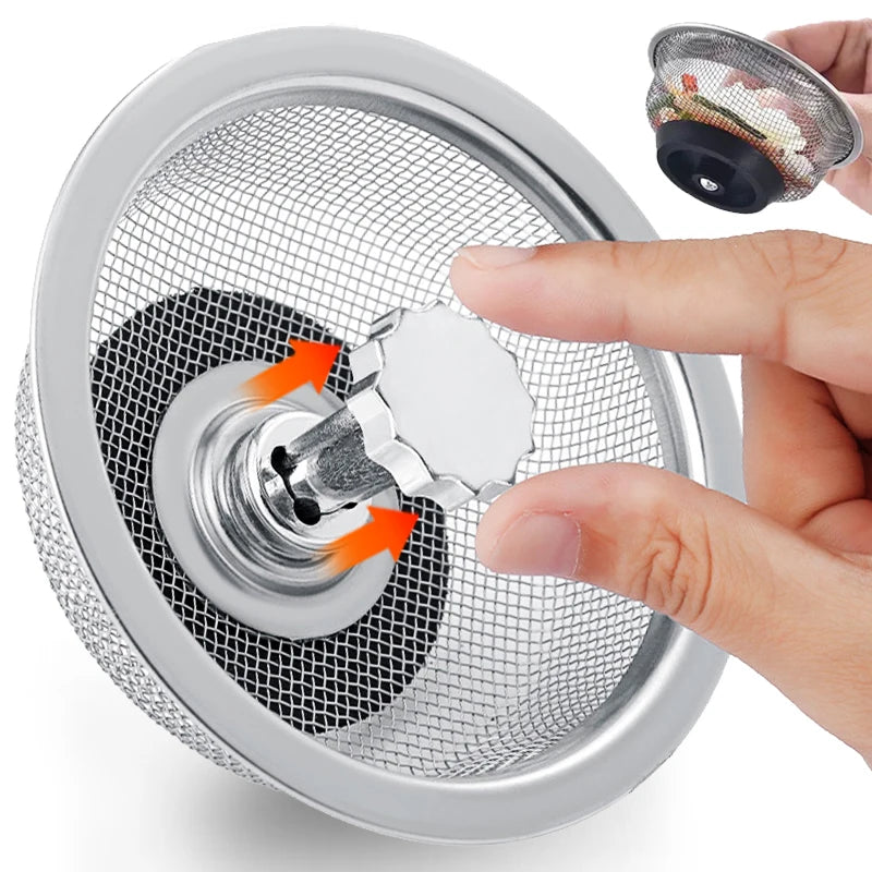 Stainless Steel Sink Drain Hair Catcher — Anti-Blocking Filter