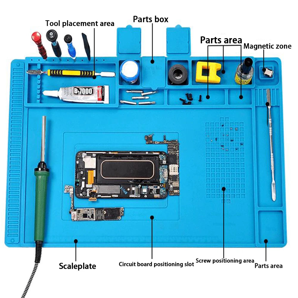 Repair Pad Silicone Waterproof Motherboard Electronic Equipment Repair Board Multi-Component Placement Heat Tin removal work pad