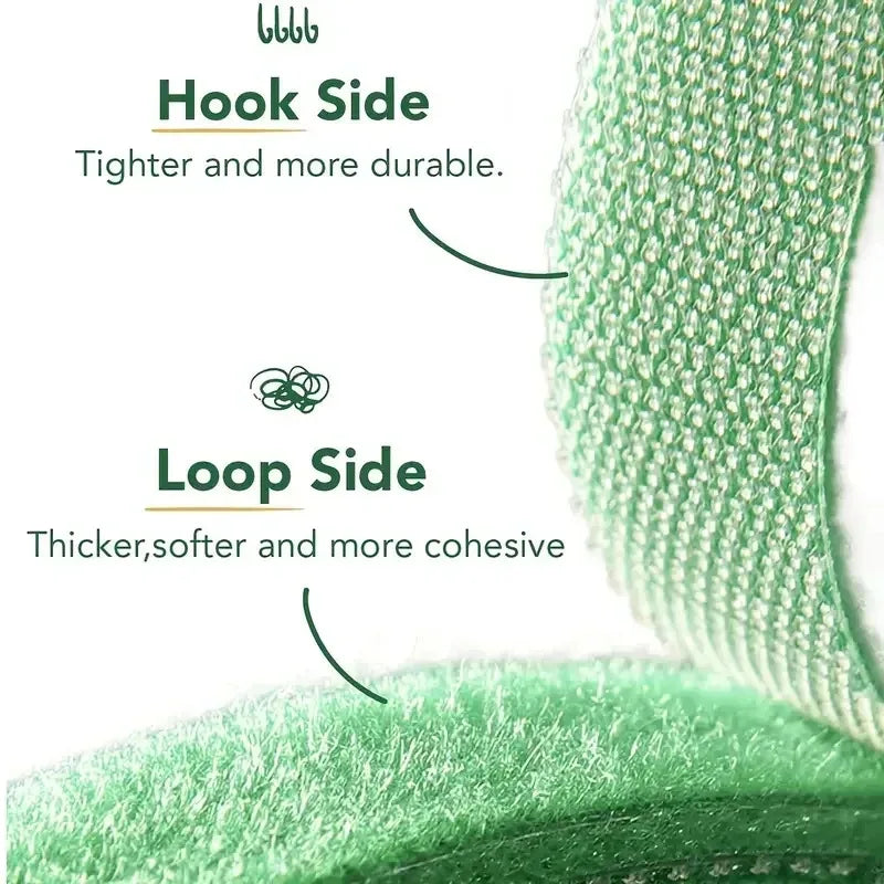 1/2Pcs Reusable Nylon Plant Hook Loop Ties Green Fastener Tape for Bamboo Cane Wrap Support Home Garden Accessories