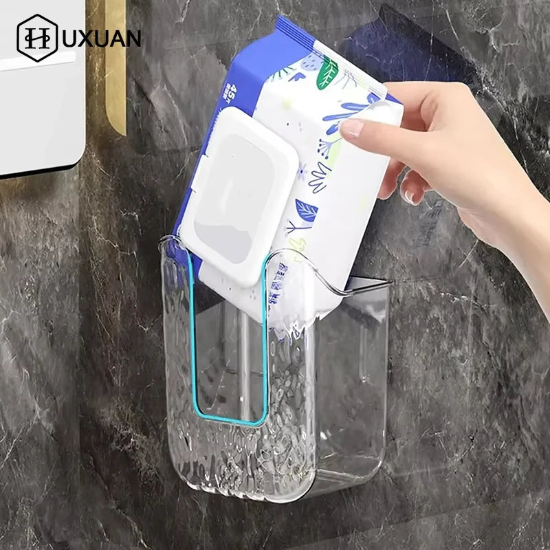 Bathroom Non Perforated Wall Mounted Wet Tissue Storage Box with Large Opening and Strong Load-bearing Capacity Storage Boxes