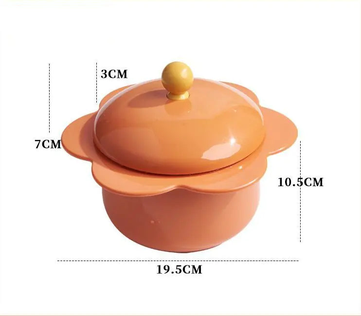 Cute Sunflower Stainless Steel Noodle Bowl with Lid